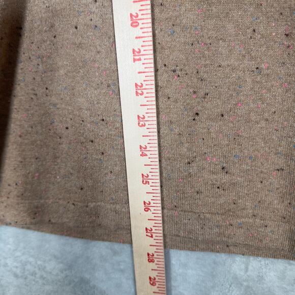 Land's End Plus Size Sweater Women's 1X 100% CASHMERE Brown V-Neck Speckled NWT! - Picture 3 of 14